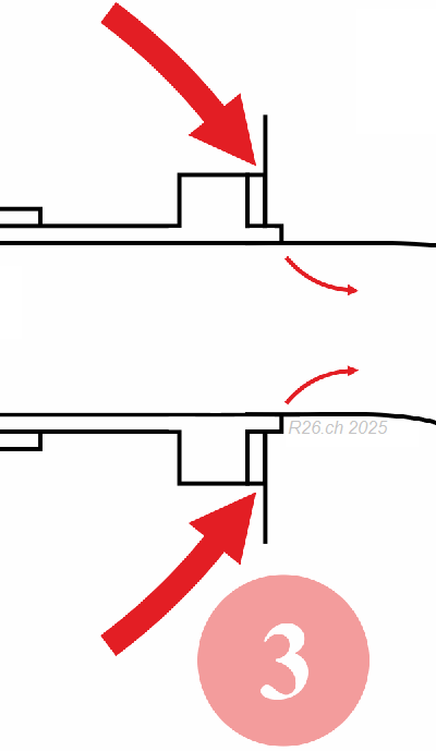 Schema de l'inbrication de la pipe d'admission dans la culasse.