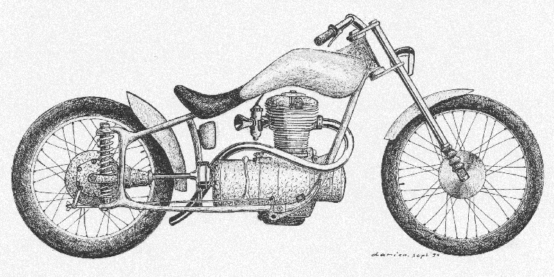 Croquis d'une R25/2 customisee en Cafe-racer